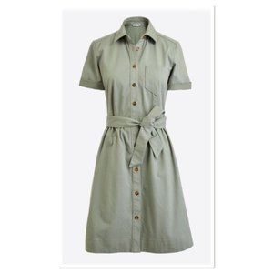 J. Crew Button Down Short Sleeve Belted Dress (H11
